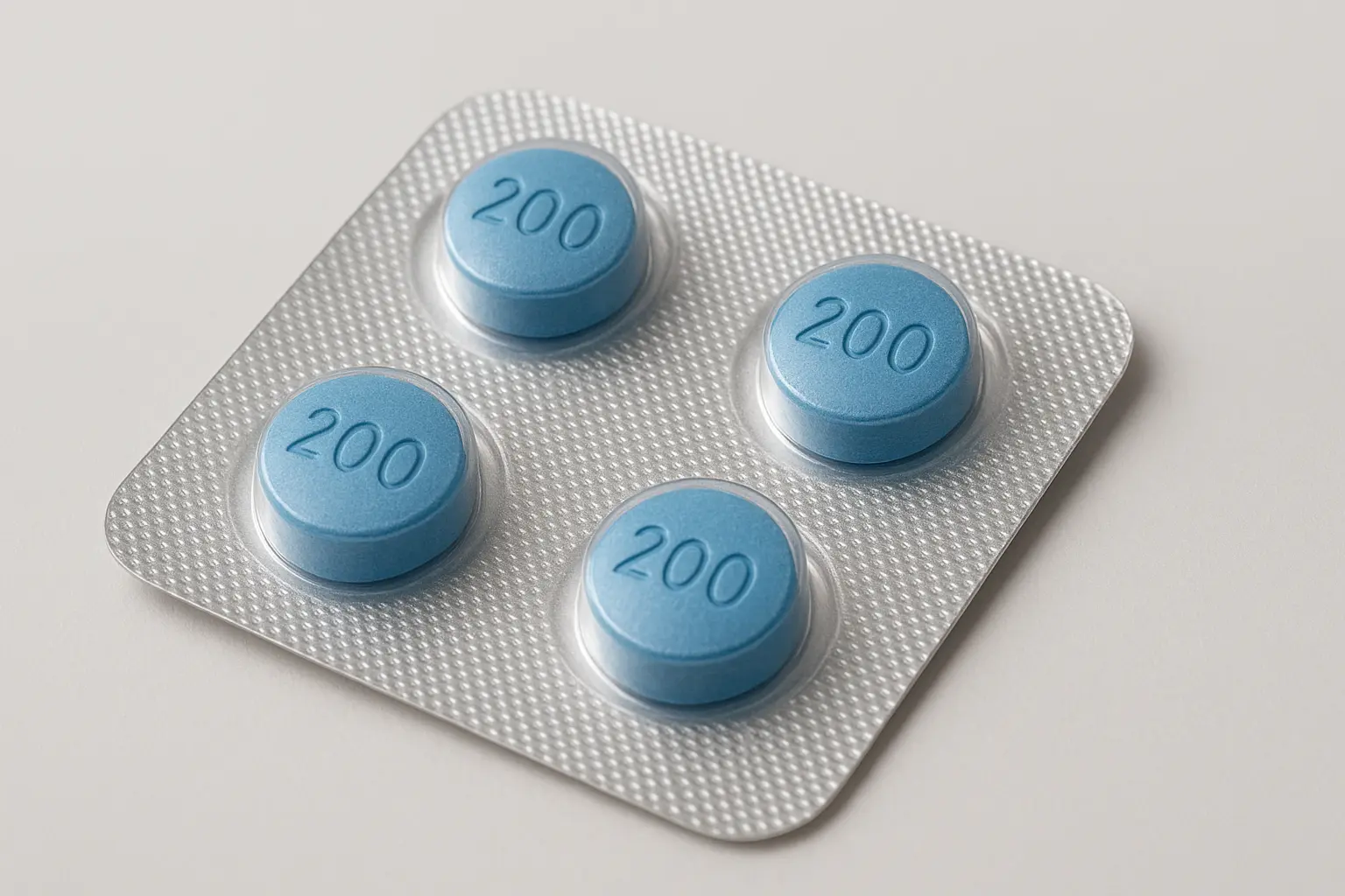 A blister pack containing high-strength Cenforce 200 mg tablets.